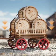 RoboTime 3D drevená mechanická skladačka Parný stroj