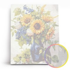 Maľovanie podľa čísiel - Váza so slnečnicami