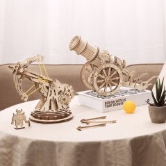 RoboTime 3D drevená mechanická skladačka Obliehací kanón
