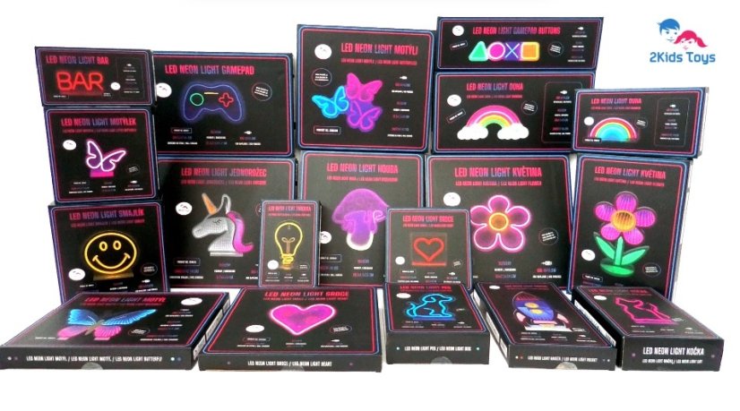 2Kids Toys LED NEON LIGHT lampička Motýle