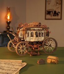 RoboTime 3D drevená skladačka hracej skrinky Dostavník