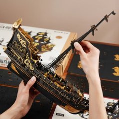 RoboTime 3D drevená mechanická skladačka Plachetnica Morský koník