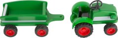 small foot Drevený traktor s vlečkou zelený