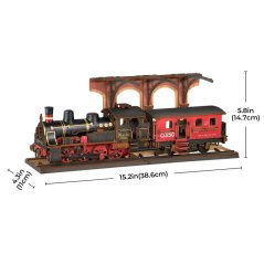 RoboTime 3D drevená skladačka Vintage parná lokomotíva