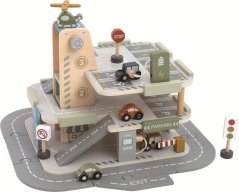 2Kids Toys Drevená garáž s cestou