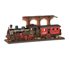 RoboTime 3D drevená skladačka Vintage parná lokomotíva