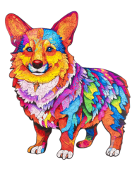Drevené puzzle - Pes Corgi