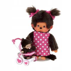 MONCHHICHI Mončiči set s kočíkom 20cm