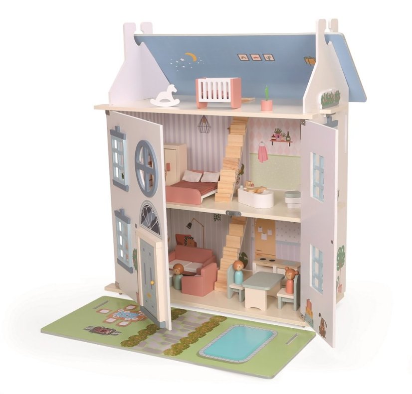 2Kids Toys Domček s bábikami sivý