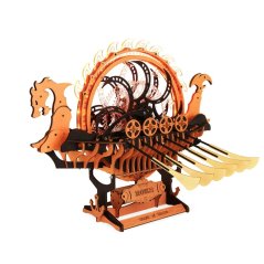 RoboTime 3D drevená skladačka Vikinská dračia loď